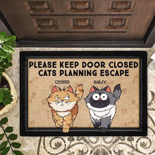 Load image into Gallery viewer, Cats Planning Escape - Personalized Doormat for Cat Lovers Doormat PopCulturePrints