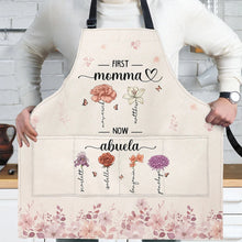 Load image into Gallery viewer, Grandma's Blooming Love: Birth Flower Personalized Apron - A Custom Gift for Mom & Grandma Apron PopCulturePrints