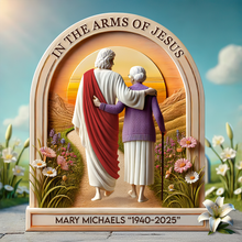 Load image into Gallery viewer, In the Arms of Jesus - Personalized Memorial Plaque for Loved Ones Shaped Plaques PopCulturePrints