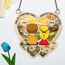 Load image into Gallery viewer, Personalized Couple Suncatcher Ornament - Heartwarming Design Suncatcher PopCulturePrints
