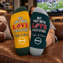 Load image into Gallery viewer, But They Both Love Each Other Middle Tube Socks - Personalized Gifts For Sports Loving Couple 01huti091026 Socks PopCulturePrints