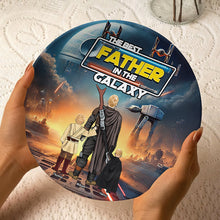 Load image into Gallery viewer, The Best Father in the Galaxy - Personalized Ceramic Round Plate Ceramic Round Plate PopCulturePrints