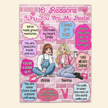 Load image into Gallery viewer, Personalized Best Friends Blanket - 10 Reasons You're My Bestie Blanket PopCulturePrints