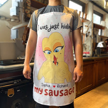 Load image into Gallery viewer, Personalized Couple Apron - 'I Was Just Hiding' Aprons PopCulturePrints