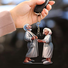 Load image into Gallery viewer, Personalized Funny Old Couple Keychain - Sam & Emma Keychains PopCulturePrints