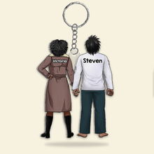 Load image into Gallery viewer, “Together Forever” - Personalized Anime Couple Keychain - Unique Gift for Couples, Friends, or Loved Ones Keychains PopCulturePrints