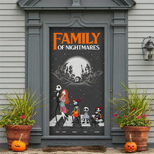 Load image into Gallery viewer, Personalized Family Halloween Door Cover - Spooky Nightmare Theme Door Covers PopCulturePrints