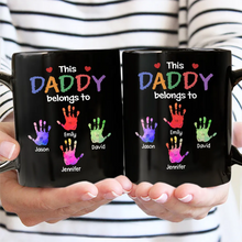 Load image into Gallery viewer, This Grandpa Belongs To - Personalized Black Mug for the Best Grandpa Mug PopCulturePrints