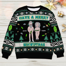 Load image into Gallery viewer, Personalized Couples' Funny Christmas Sweaters | Custom Holiday Gift | Valentine's Day Gifts Ugly Christmas Sweater PopCulturePrints