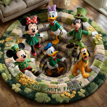 Load image into Gallery viewer, "Celebrate Togetherness with the Smith Family!" - Patrick's Day Quilted Round Mat - Personalized Gift for Families Doormat PopCulturePrints