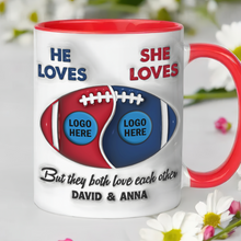 Load image into Gallery viewer, Custom American Football Coffee Mug for Couples | Perfect Valentine's Day Gifts Coffee Mug PopCulturePrints