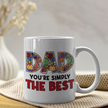 Load image into Gallery viewer, Personalized Superhero Dad Mug - You're Simply the Best Coffee Mug PopCulturePrints