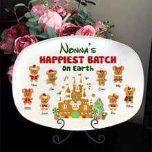 Load image into Gallery viewer, Personalized Nonna's Gingerbread Family Christmas Plate Resin Plate PopCulturePrints