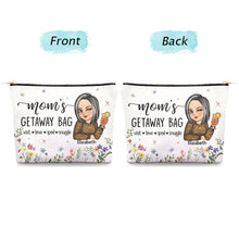 Load image into Gallery viewer, “Travel with Love: Grandma's Personalized Cosmetic Bag” - Personalized Gift for Mom and Grandma Cosmetic Bag PopCulturePrints