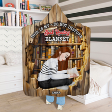 Load image into Gallery viewer, Cozy Personalized Book Lover Blanket Hoodie Blanket PopCulturePrints