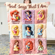 Load image into Gallery viewer, God Says That I Am... Blanket - Personalized Christian Gift for Women, Kids, Friends, and Family Blanket PopCulturePrints