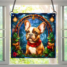Load image into Gallery viewer, Personalized French Bulldog Christmas Suncatcher Ornament for Dog Lovers Suncatcher PopCulturePrints