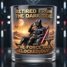 Load image into Gallery viewer, Retired from the Dark Side - Personalized Retirement Round Glass