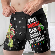 Load image into Gallery viewer, Only Debbie Can Jingle My Balls - Naughty Couple Men's Boxers - Personalized Christmas Gifts Boxer Briefs PopCulturePrints