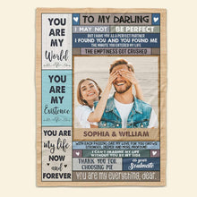 Load image into Gallery viewer, Personalized Couple Blanket - You Are My Life Now And Forever Blanket PopCulturePrints