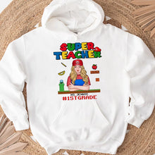 Load image into Gallery viewer, Super Teacher Personalized T-Shirt - Customizable Mario Inspired Teacher Gift Shirts PopCulturePrints