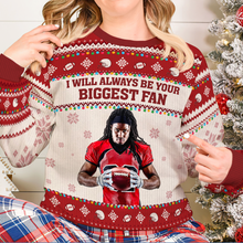 Load image into Gallery viewer, Personalized Football Fan Ugly Sweater - Custom Photo Gift AOP Products PopCulturePrints
