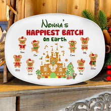 Load image into Gallery viewer, Personalized Nonna's Gingerbread Family Christmas Plate Resin Plate PopCulturePrints