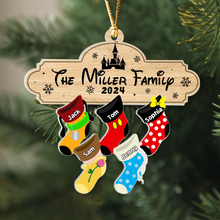 Load image into Gallery viewer, Personalized Christmas Family Stocking Ornament Ornament PopCulturePrints