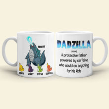 Load image into Gallery viewer, Dadzilla Personalized Coffee Mug - Perfect Gift for Super Dads Coffee Mug PopCulturePrints