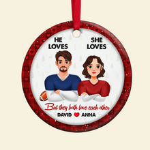 Load image into Gallery viewer, Personalized Football Couple Christmas Ornament - Perfect Valentine's Day Gift Ornament PopCulturePrints