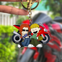 Load image into Gallery viewer, Custom Motorcycle Couple Keychain - Personalized Valentine's Day Gifts for Adventurers Keychains PopCulturePrints