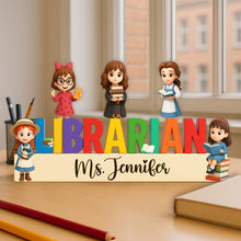 Load image into Gallery viewer, "Every book hides a story" - Personalized Librarian Acrylic Plaque - Custom Gift for Book Lovers, Teachers, and Librarians Shaped Plaques PopCulturePrints
