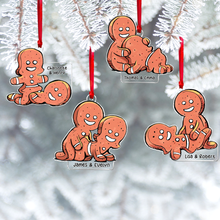 Load image into Gallery viewer, Personalized Naughty Gingerbread Couple Ornament | Christmas Humor | Valentine's Day Gifts Ornament PopCulturePrints