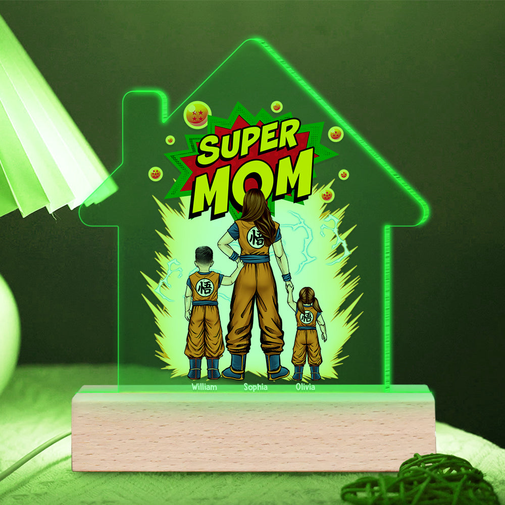 Super Mom Personalized LED Light - Dragon Warrior Theme Led Night Light PopCulturePrints