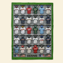 Load image into Gallery viewer, "Score Big with Style!" - Personalized Sport Teams Uniform Blanket - Custom Gift for Sport Fans, Friends, Family Blanket PopCulturePrints
