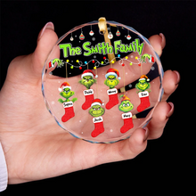 Load image into Gallery viewer, Personalized Grinch Family Christmas Ornament Ornament PopCulturePrints