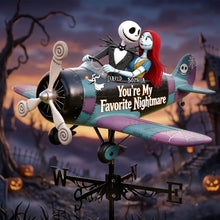 Load image into Gallery viewer, You're My Favorite Nightmare - Gothic Sweethearts Metal Weather Vane - Personalized Gift for Lovers Metal Signs PopCulturePrints