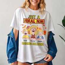Load image into Gallery viewer, Just A Feral Mom - Personalized Gift for Moms Raising Hellions Shirts PopCulturePrints