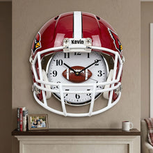 Load image into Gallery viewer, Time to Score: Personalized Football Helmet Hanging Wall Clock - Unique Gift for Sports Lovers Hanging Wall Clock PopCulturePrints