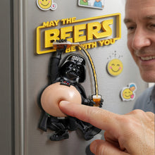 Load image into Gallery viewer, “May the Beers Be With You!” - Funny Beers Warrior Anti-collision Acrylic Fridge Magnet - Personalized Gift for Beer Lovers Fridge Magnet PopCulturePrints