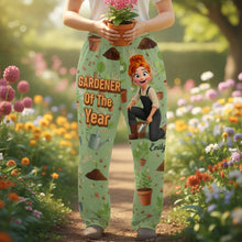 Load image into Gallery viewer, "Celebrate the Bloom!" - Personalized Garden Girl Pajama Pants - Gift for Gardeners and Plant Lovers Pajama Pant PopCulturePrints