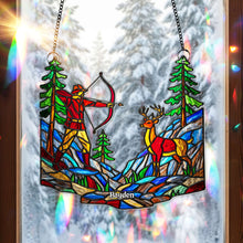 Load image into Gallery viewer, "Aim for the Perfect Gift" - Hunter’s Shot Suncatcher Ornament - Personalized Gifts for Hunters Ornament PopCulturePrints