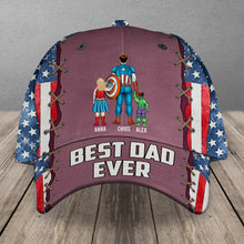 Load image into Gallery viewer, Personalized 'Best Dad Ever' Classic Cap - Custom Super Dad Design Caps PopCulturePrints