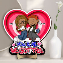 Load image into Gallery viewer, Personalized Y2K Heart Shape Wooden Sign for Couples Wood Sign PopCulturePrints