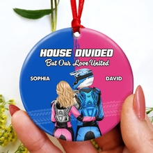 Load image into Gallery viewer, Custom Motocross Couple Christmas Ornament - House Divided Ornament PopCulturePrints