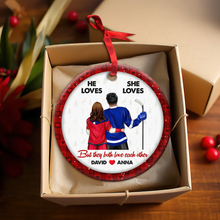 Load image into Gallery viewer, Custom Ice Hockey Lovers Ornament - Perfect Christmas and Valentine's Day Gifts Ornament PopCulturePrints
