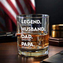 Load image into Gallery viewer, "Legend since 1959 - Personalized Dad Bullet Glass | Unique Gift for Dad, Grandpa & Husband" Bullet Glass PopCulturePrints