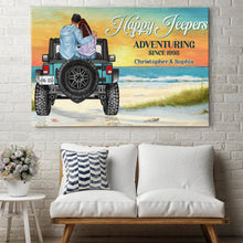 Load image into Gallery viewer, Personalized Adventure Jeep Canvas for Couples - Customizable | Valentine's Day Gifts Poster & Canvas PopCulturePrints