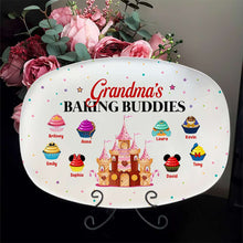 Load image into Gallery viewer, Grandma's Baking Buddies Custom Plate - Personalized Family Cupcake Design Resin Plate PopCulturePrints