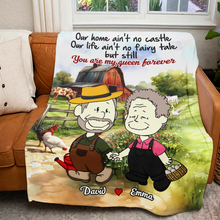 Load image into Gallery viewer, Unique Personalized Farmer Couple Blanket | You're My Queen Forever | Valentine's Day Gifts Blanket PopCulturePrints
